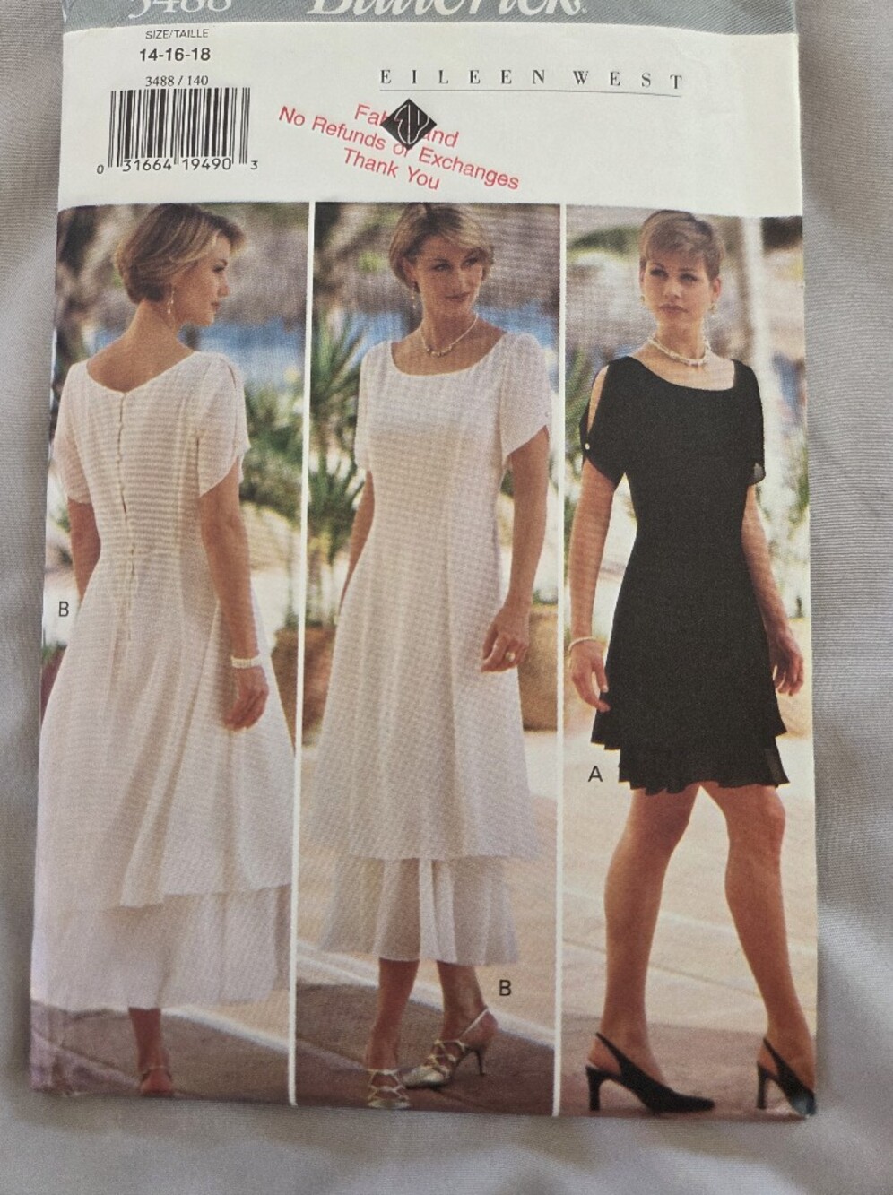 Butterick Eileen West 3488 Misses' Dress Sewing Pattern